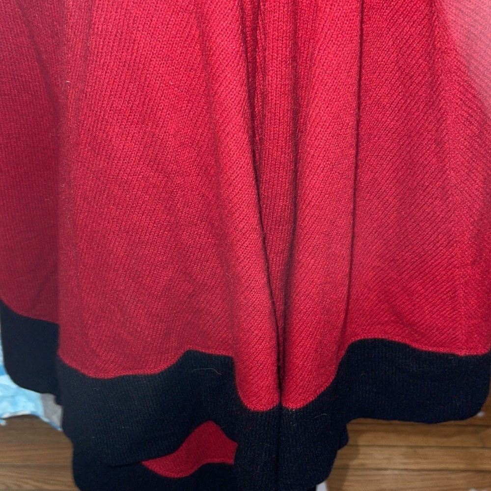 Lauren Ralph Lauren red lambswool cape S/M - Picture 4 of 16